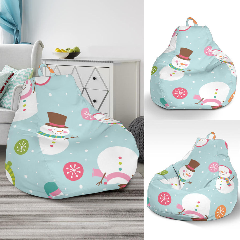 Cute Snowman Snowflake Pattern Bean Bag Cover