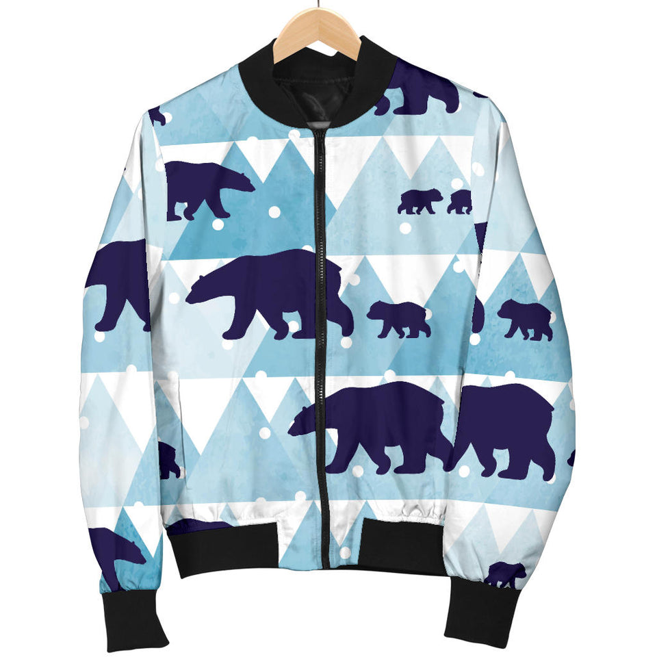 Polar Bear Winter Snow Pattern Men'S Bomber Jacket