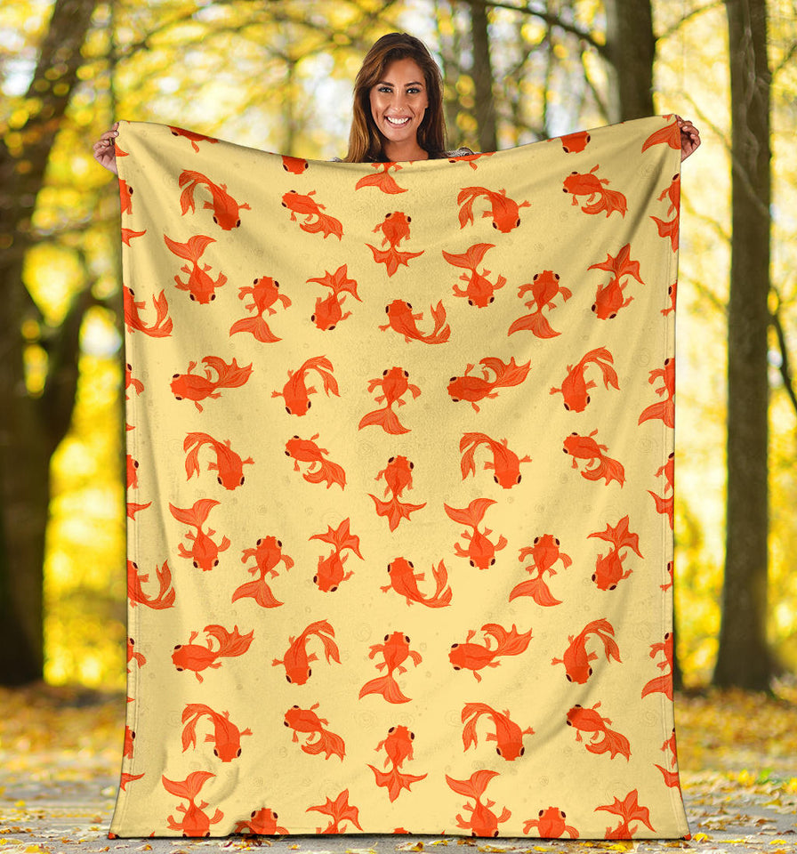 Goldfish Pattern Print Design 02 Premium Blanket