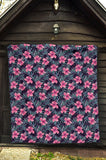Hibiscus Pattern Print Design 05 Premium Quilt