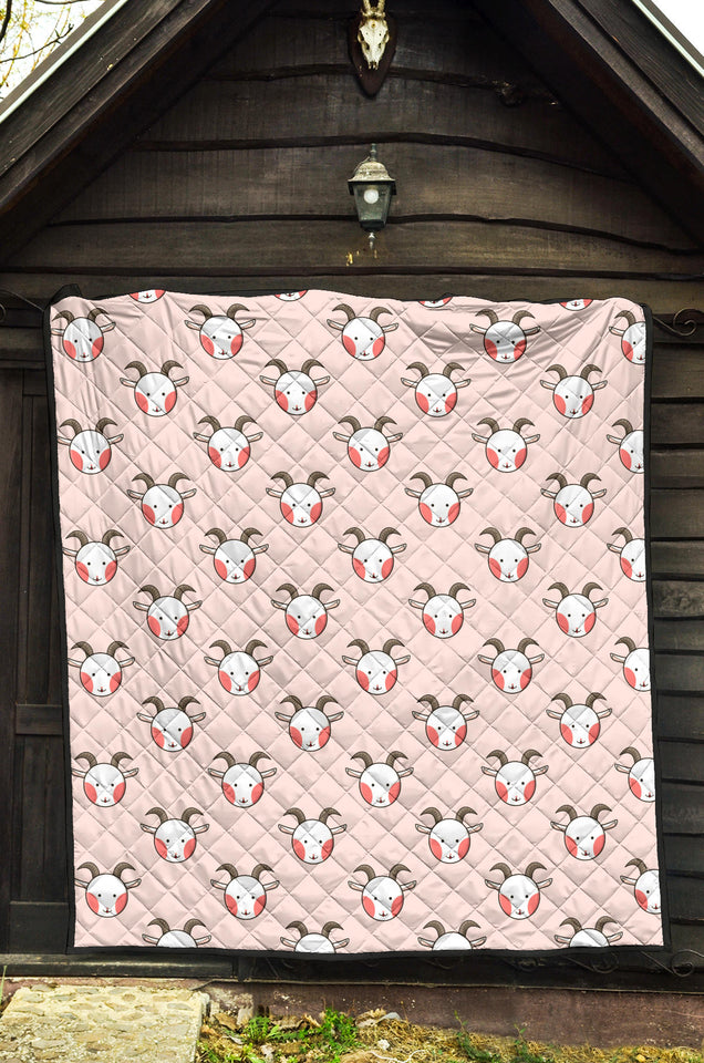Cute Goat Pattern Premium Quilt