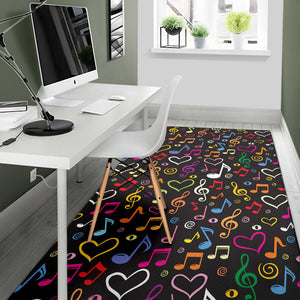 Music Notes Pattern Print Design 02 Area Rug