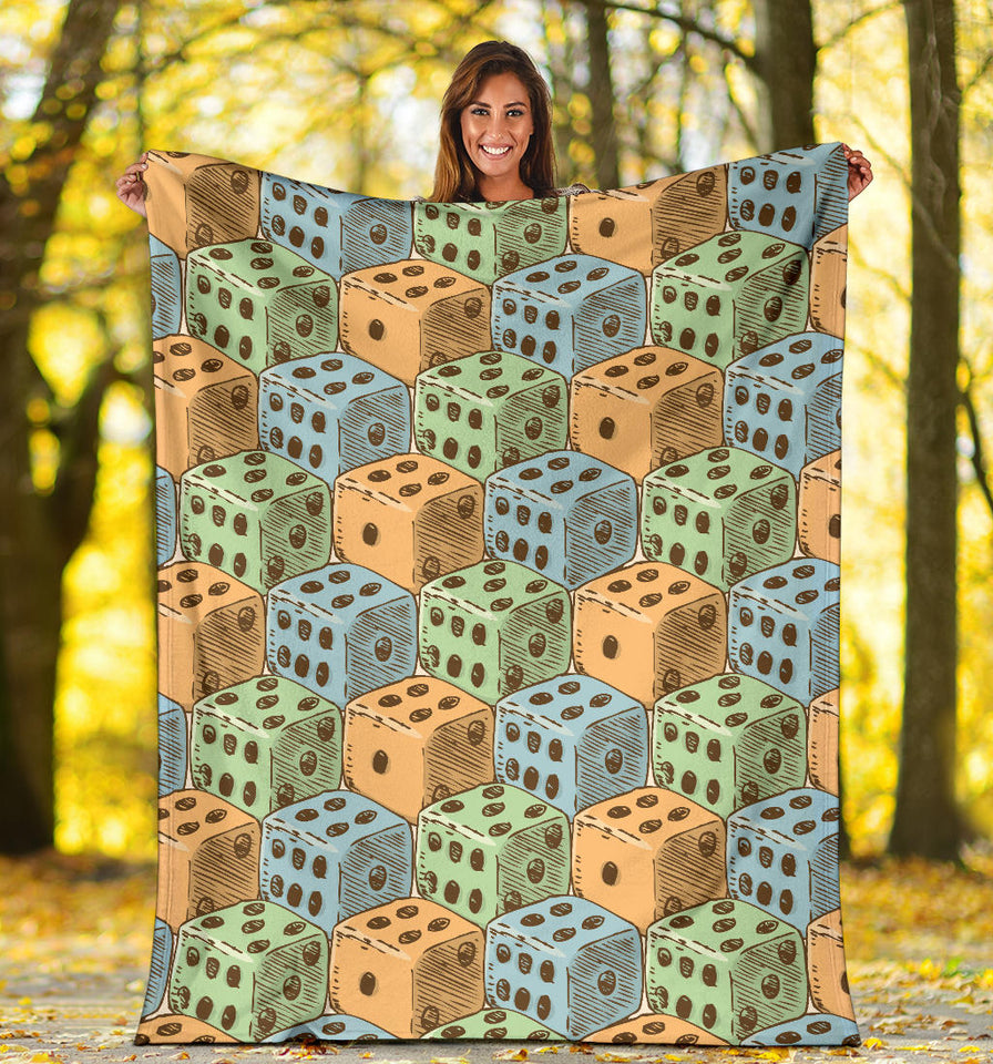 Dice Pattern Print Design 05 Premium Blanket