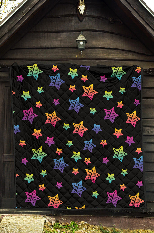 Colorful Star Pattern Premium Quilt