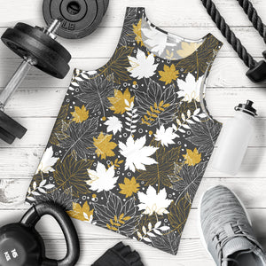 Beautiful gold autumn maple leaf pattern Men Tank Top