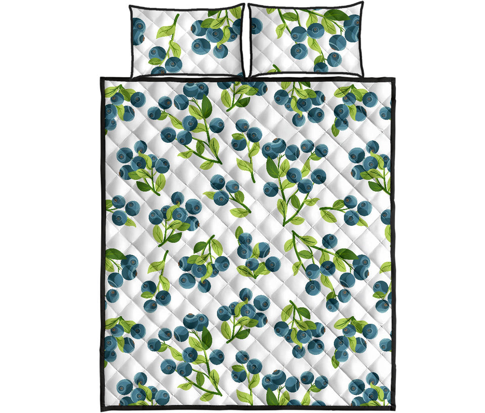 blueberry white background Quilt Bed Set