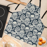 Sugar Skull Black White Pattern Adjustable Apron