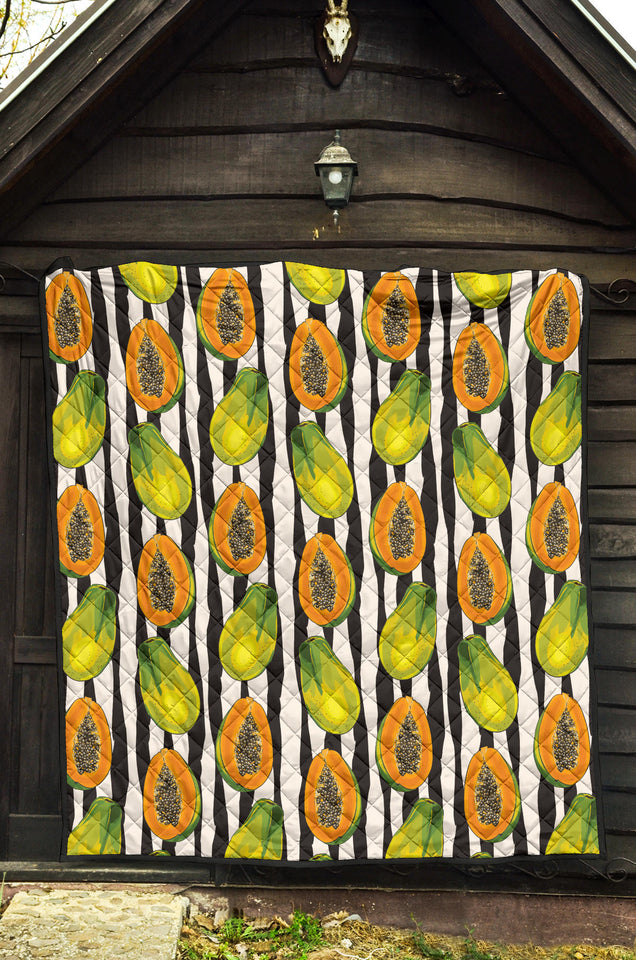 Papaya Design Pattern Premium Quilt