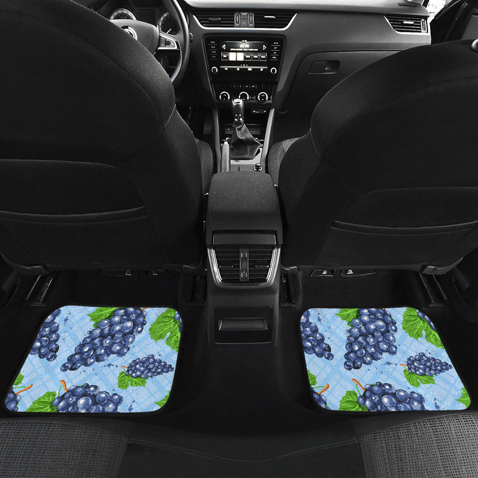 Watercolor Grape Pattern Front And Back Car Mats