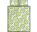Cucumber slices pattern Quilt Bed Set