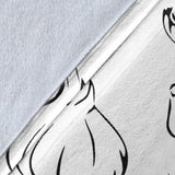 Garlic Pattern Black White Premium Blanket