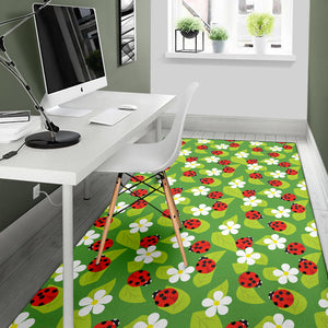 Ladybug Pattern Print Design 01 Area Rug