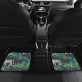 White Bengal Tigers Tropical Plant Front And Back Car Mats