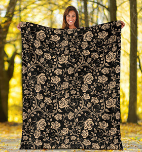 Rose Pattern Print Design 04 Premium Blanket