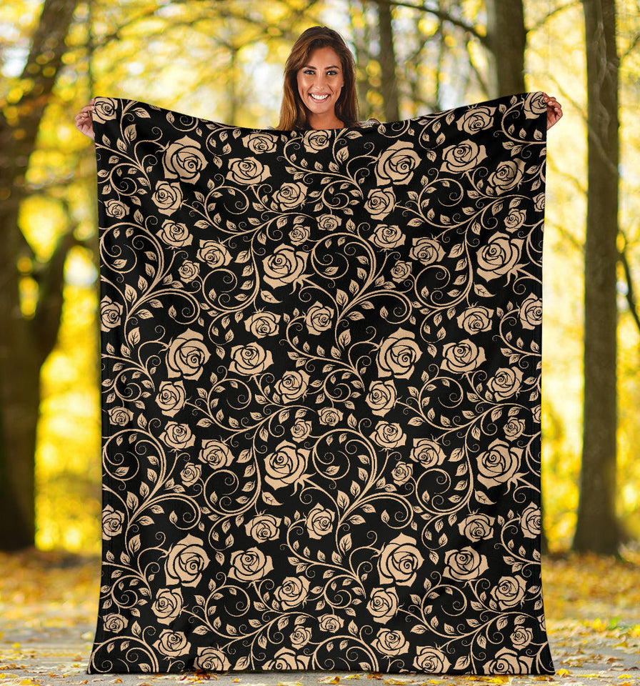 Rose Pattern Print Design 04 Premium Blanket