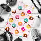 Donut pattern glaze pink background Men Tank Top