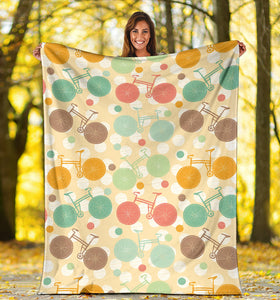 Bicycle Pattern Print Design 01 Premium Blanket