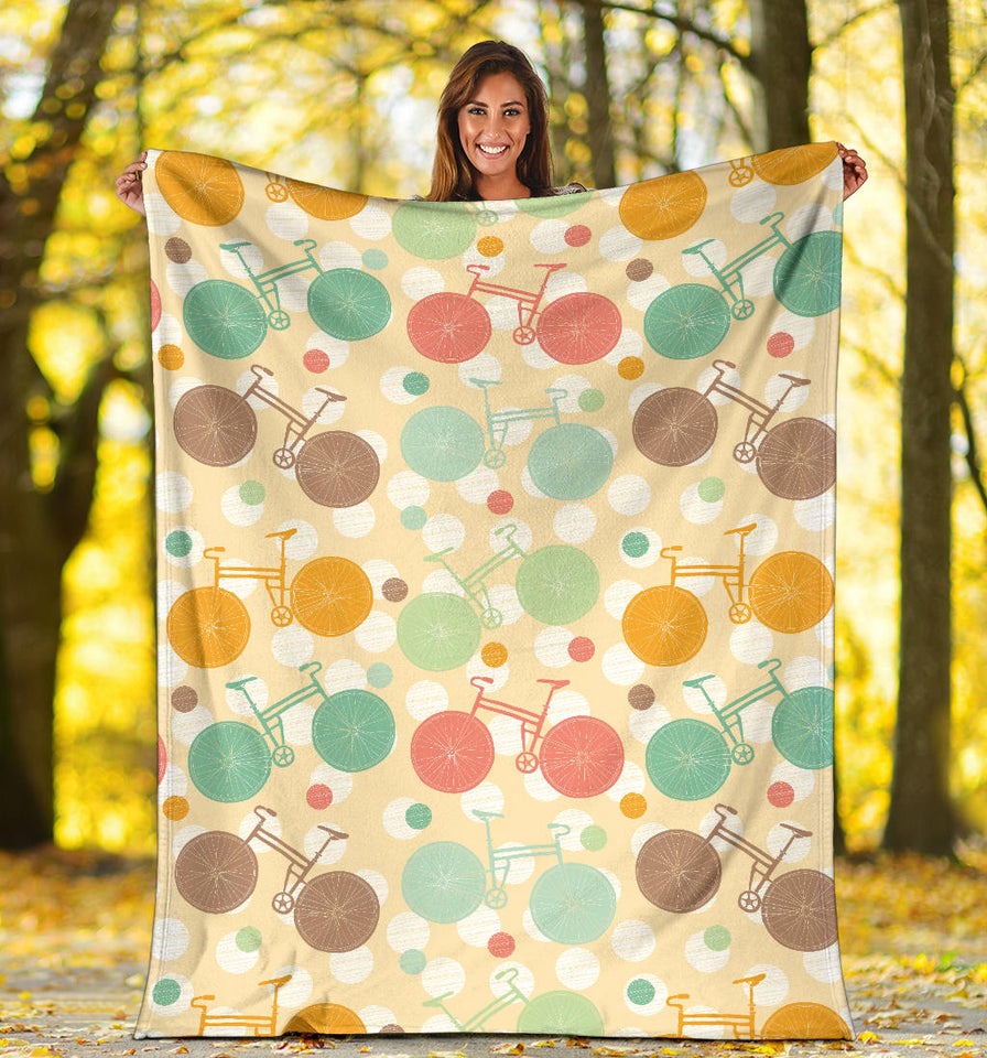 Bicycle Pattern Print Design 01 Premium Blanket