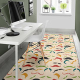 Mustache Beard Pattern Print Design 03 Area Rug