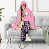 Sweet Candy Pink Background Hooded Blanket