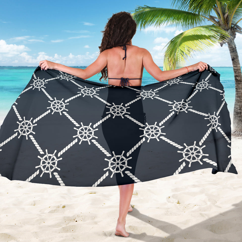 Nautical Steering Wheel Rope Pattern Sarong