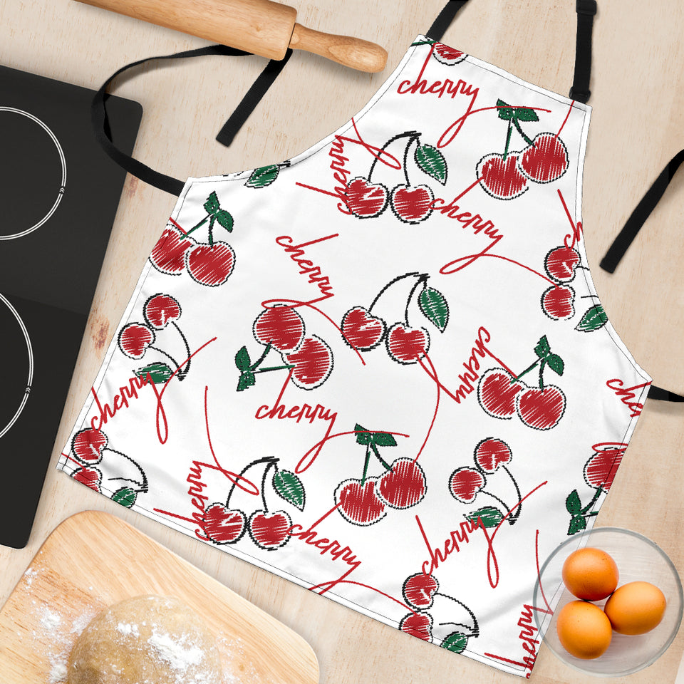 Hand Drawn Cherry Pattern Adjustable Apron