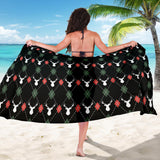 Deer Christmas New Year Pattern Argyle Sarong