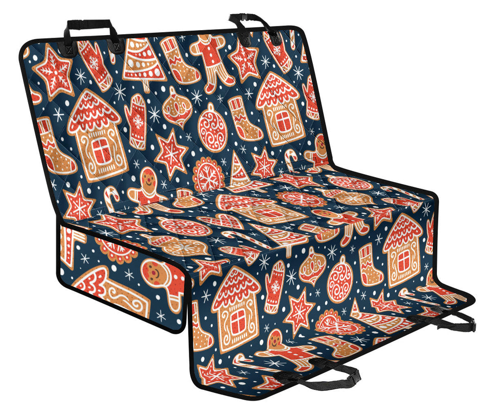 Christmas Gingerbread Cookie Pattern Dog Car Seat Covers
