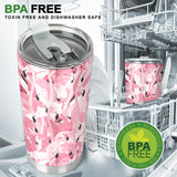 Pink Flamingos Pattern Background Tumbler
