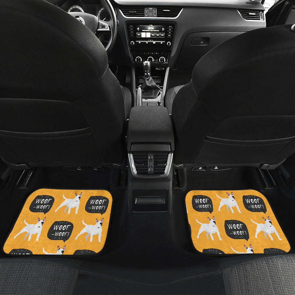 Bull Terrier Pattern Print Design 03 Front and Back Car Mats