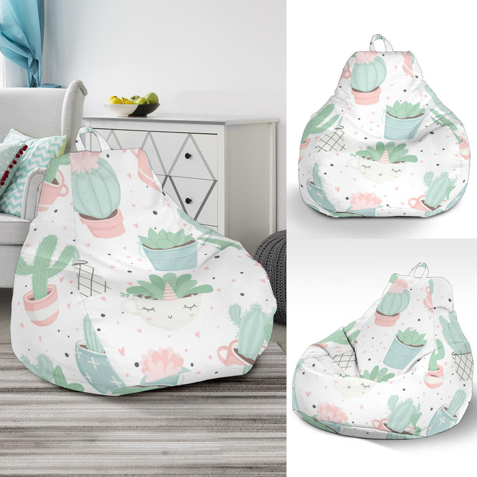 Pastel Colorcactus Pattern Copy Bean Bag Cover