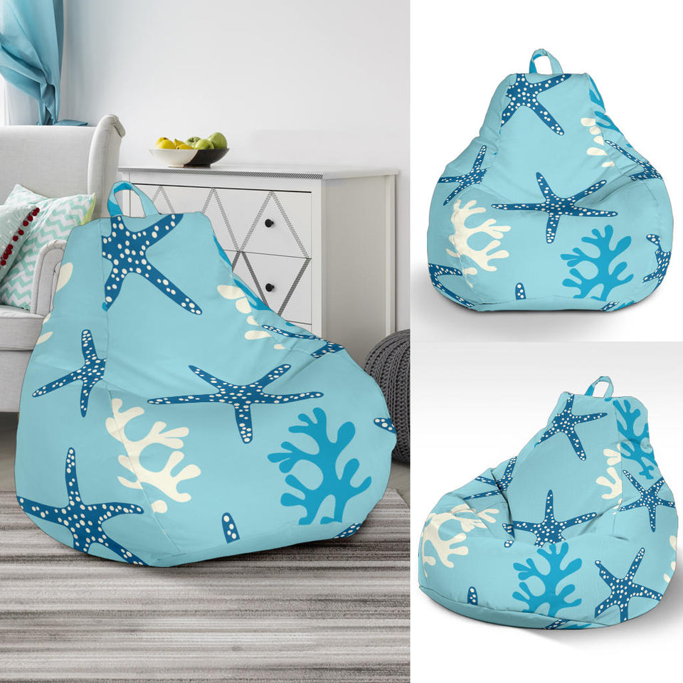 Blue Starfish Coral Reef Pattern Bean Bag Cover