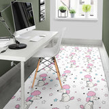 Cute Poodle Dog Star Pattern Area Rug