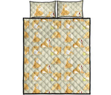 Cute fat shiba inu dog pattern Quilt Bed Set