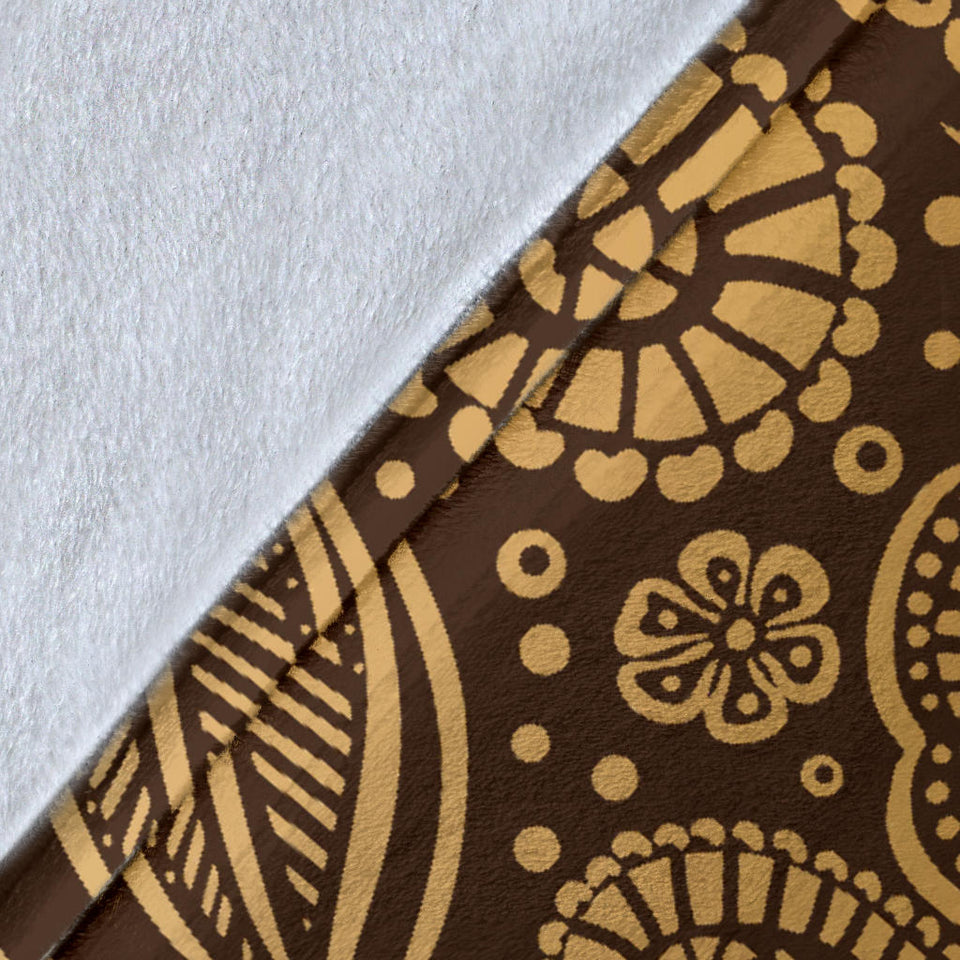 Cocoa Beans Tribal Polynesian Pattern Background Premium Blanket