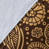 Cocoa Beans Tribal Polynesian Pattern Background Premium Blanket