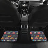 Camper Van Pattern Print Design 02 Front and Back Car Mats