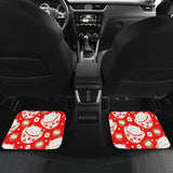 Cute Maneki Neko Lucky Cat Red Background Front And Back Car Mats