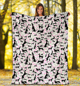 Greyhound Pattern Print Design 02 Premium Blanket