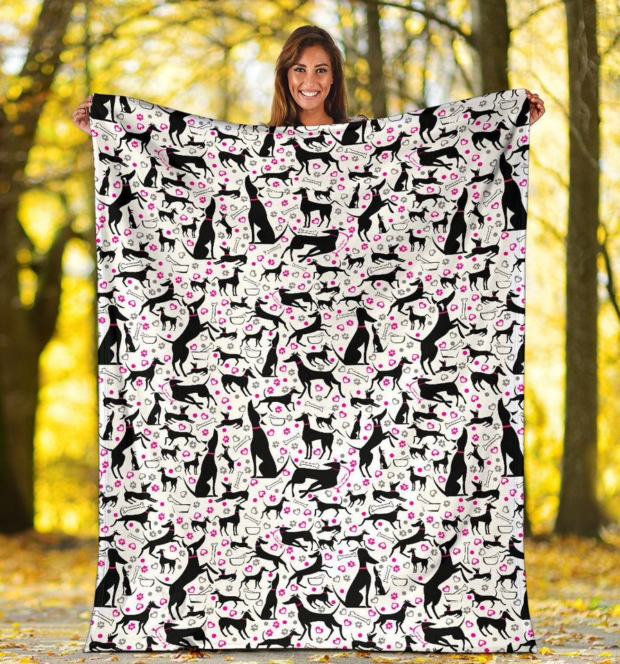Greyhound Pattern Print Design 02 Premium Blanket