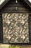 Monkey Tropical Leaves Background Premium Quilt