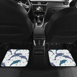 Dolphins Pattern Dotted Background Front And Back Car Mats