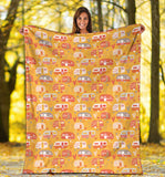 Camper Van Pattern Print Design 04 Premium Blanket