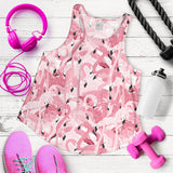 Pink flamingos pattern background Women Racerback Tank Top