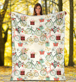Bicycle Pattern Print Design 05 Premium Blanket