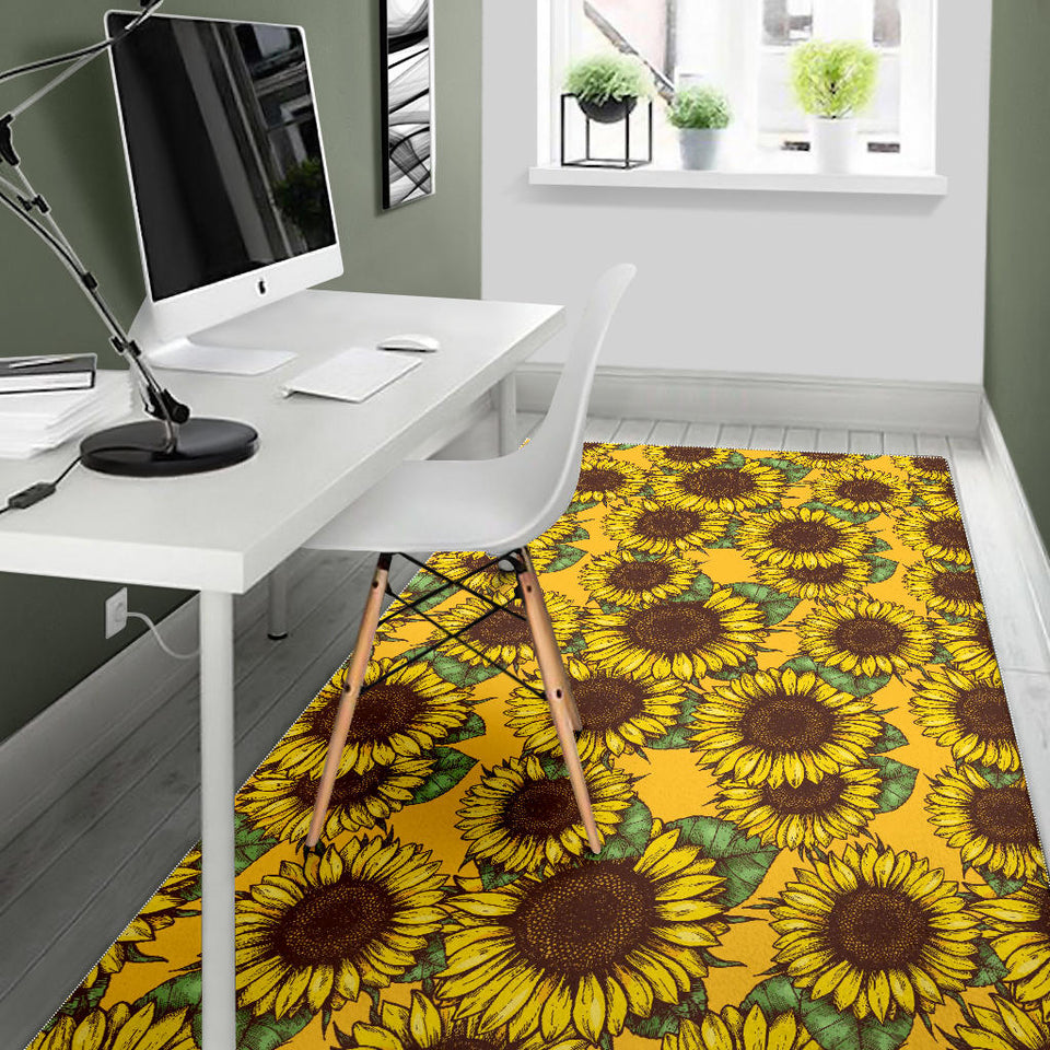 Sunflower Pattern Area Rug