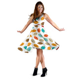 Colorful American Football Ball Pattern Sleeveless Midi Dress
