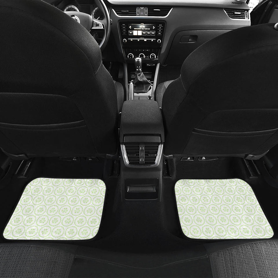 Cucumber Pattern Background Front And Back Car Mats
