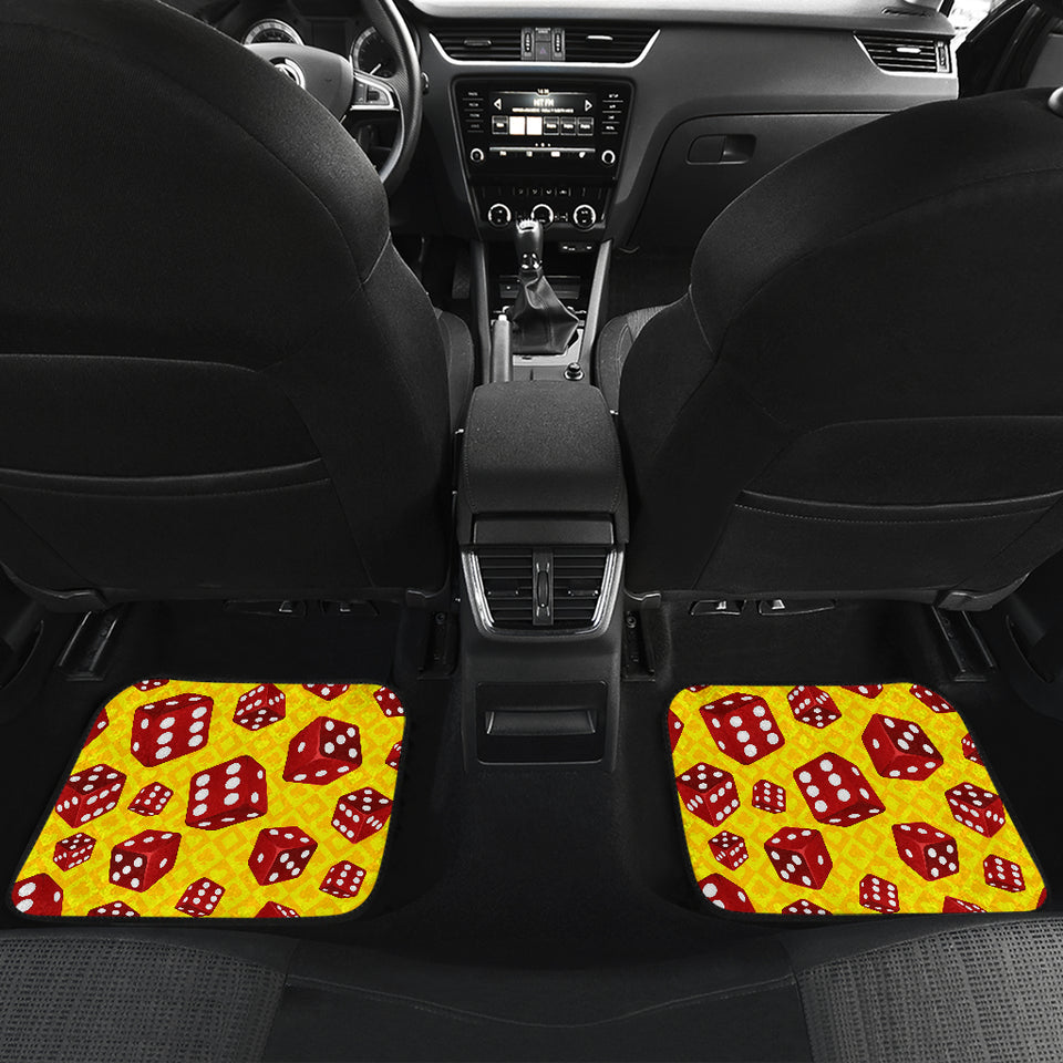 Dice Pattern Print Design 04 Front and Back Car Mats
