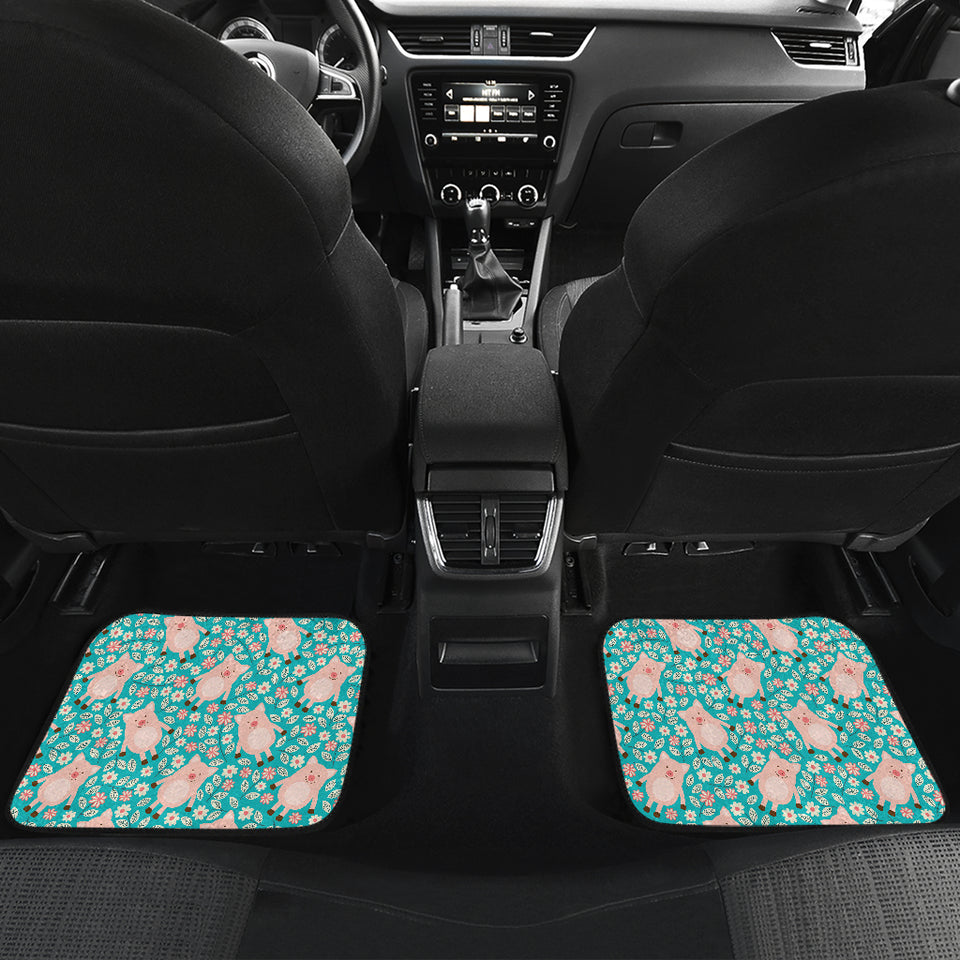Pig Pattern Print Design 01 Front and Back Car Mats
